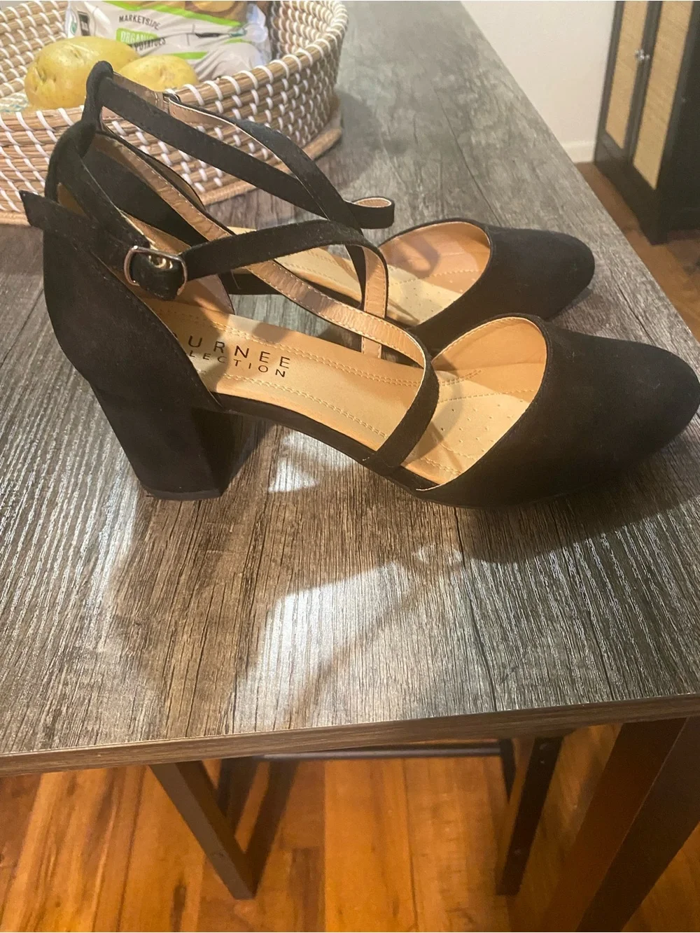 Journee Collection Black Strap Dress Shoes